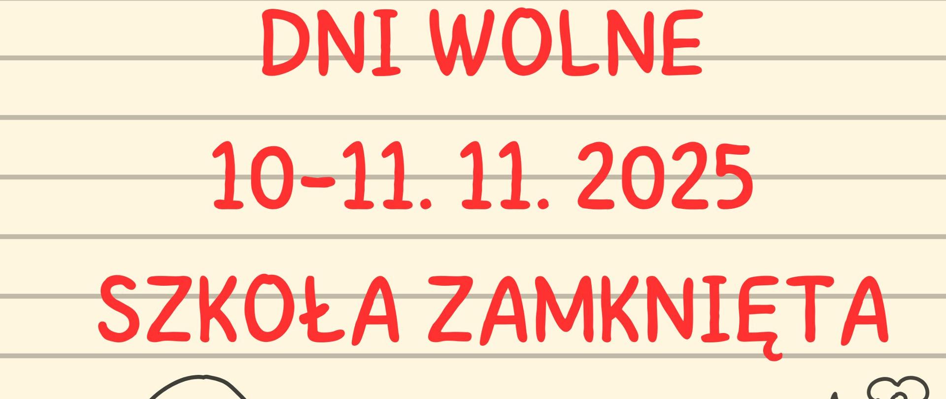 Beżowe tło, szare linie, czerwone litery, czarne grafiki