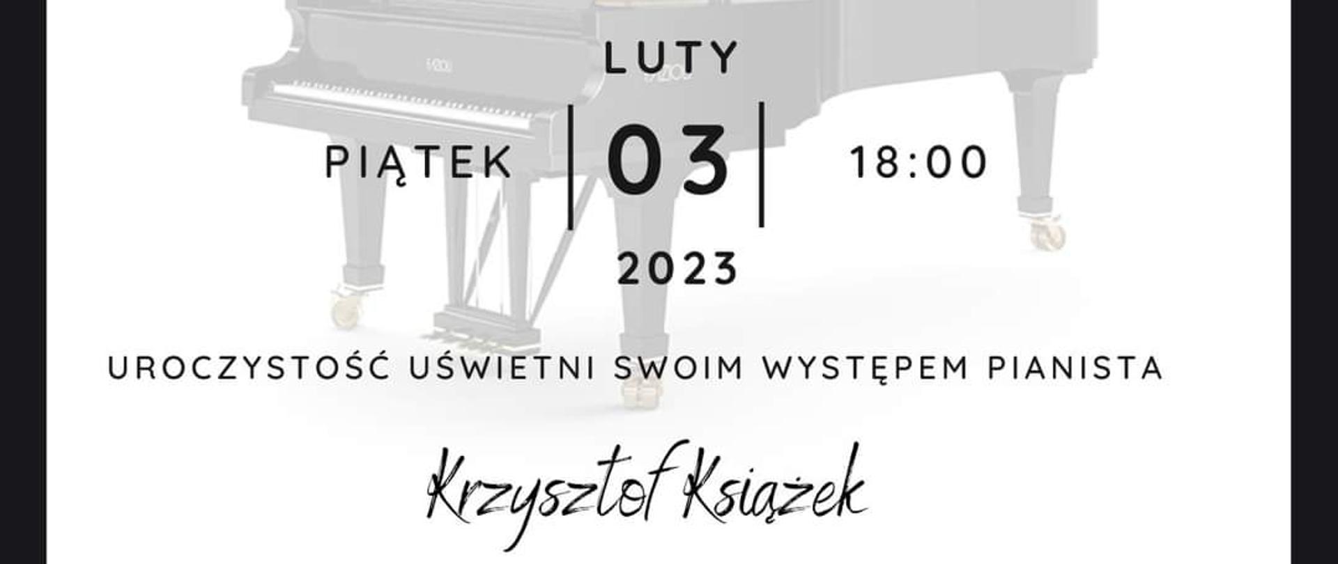 Plakat informujący o recitali Krzysztofa Książka
