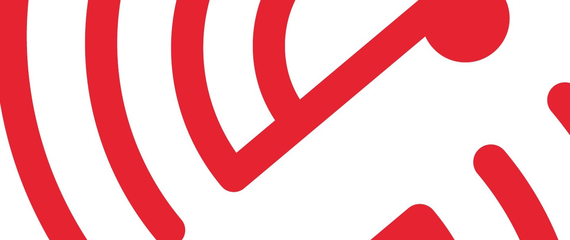 Czerwona grafika na białym tle