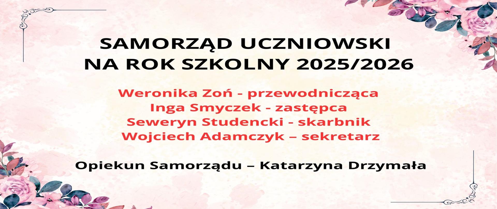 Plakat Samorząd uczniowski 2025/2026