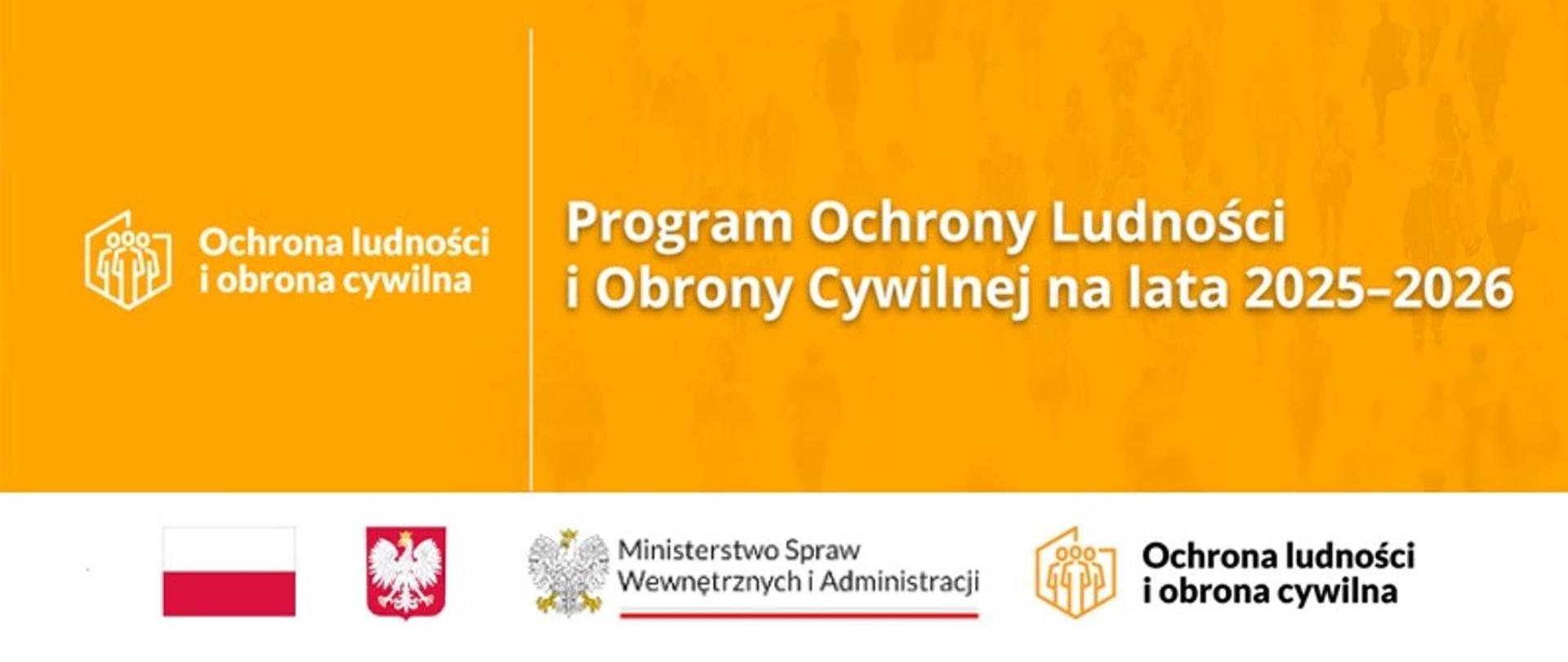 banner z napisem Program Ochrony Ludności i OC na lata 2025-2026