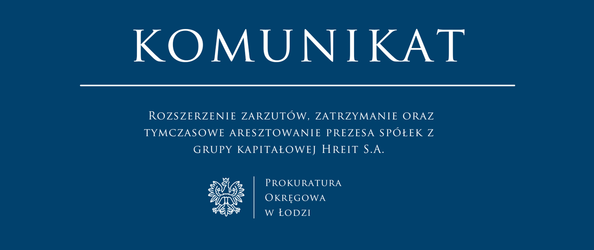 Tymczasowe aresztowanie prezesa - Hreit