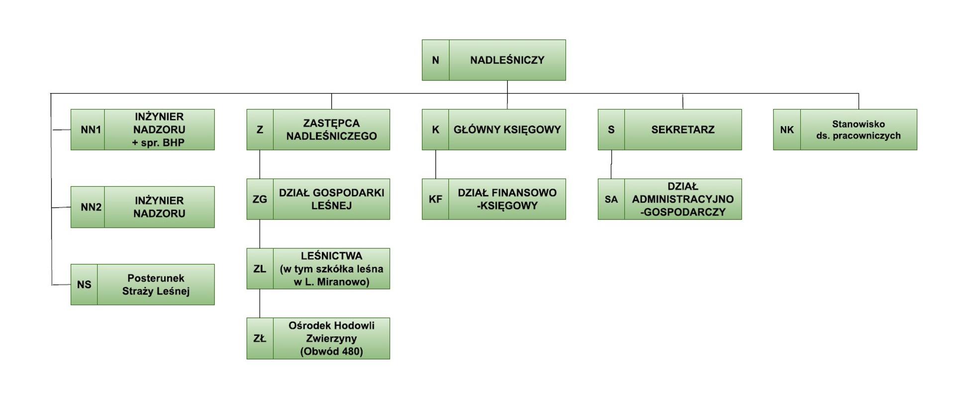 Schemat Organizacyjny Nadleśnictwa Piaski