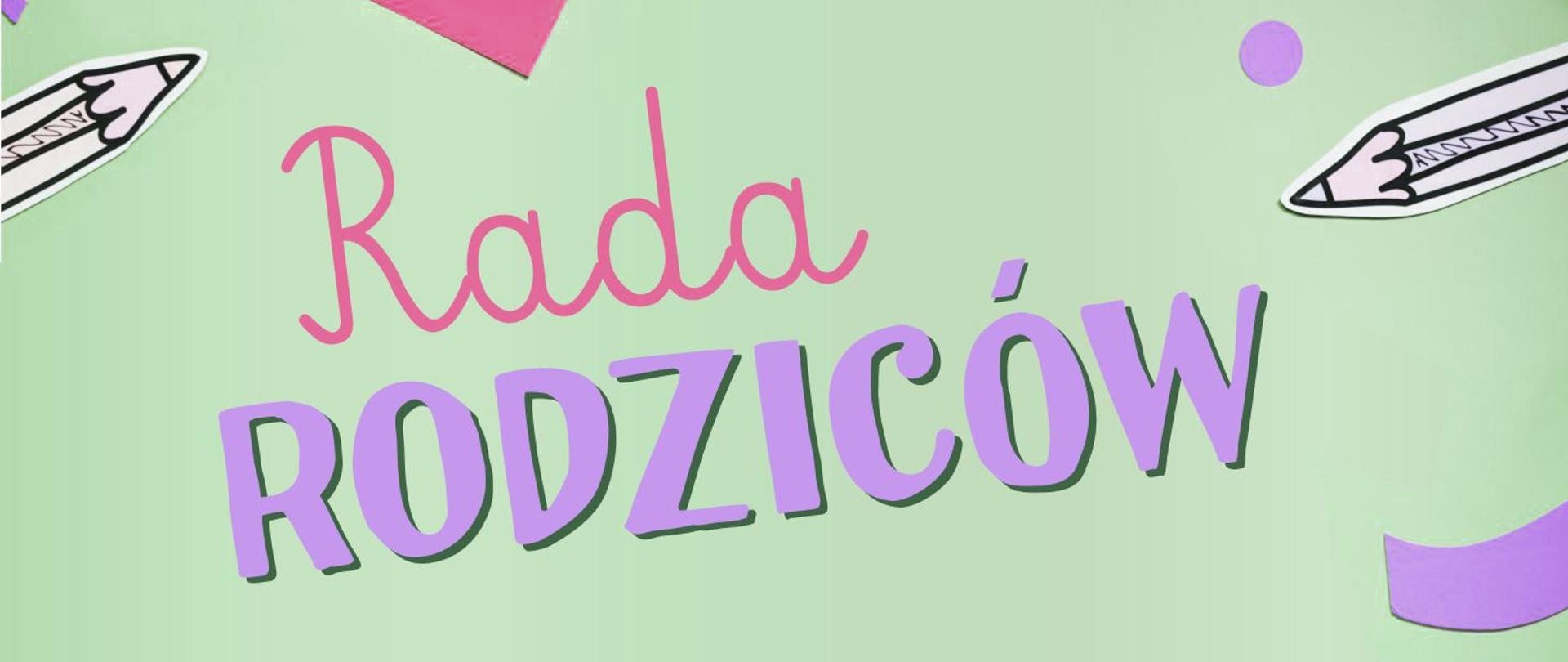zielona grafika z napisem rada rodziców