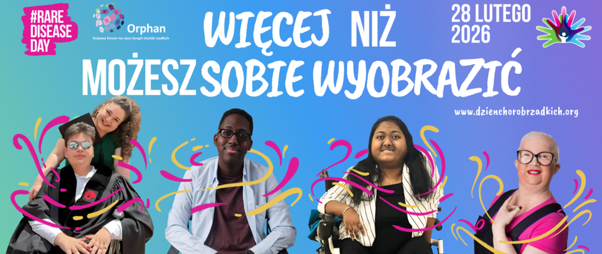 Plakat Światowego Dnia Chorób Rzadkich 2026 - Więcej niż możesz sobie wyobrazić
