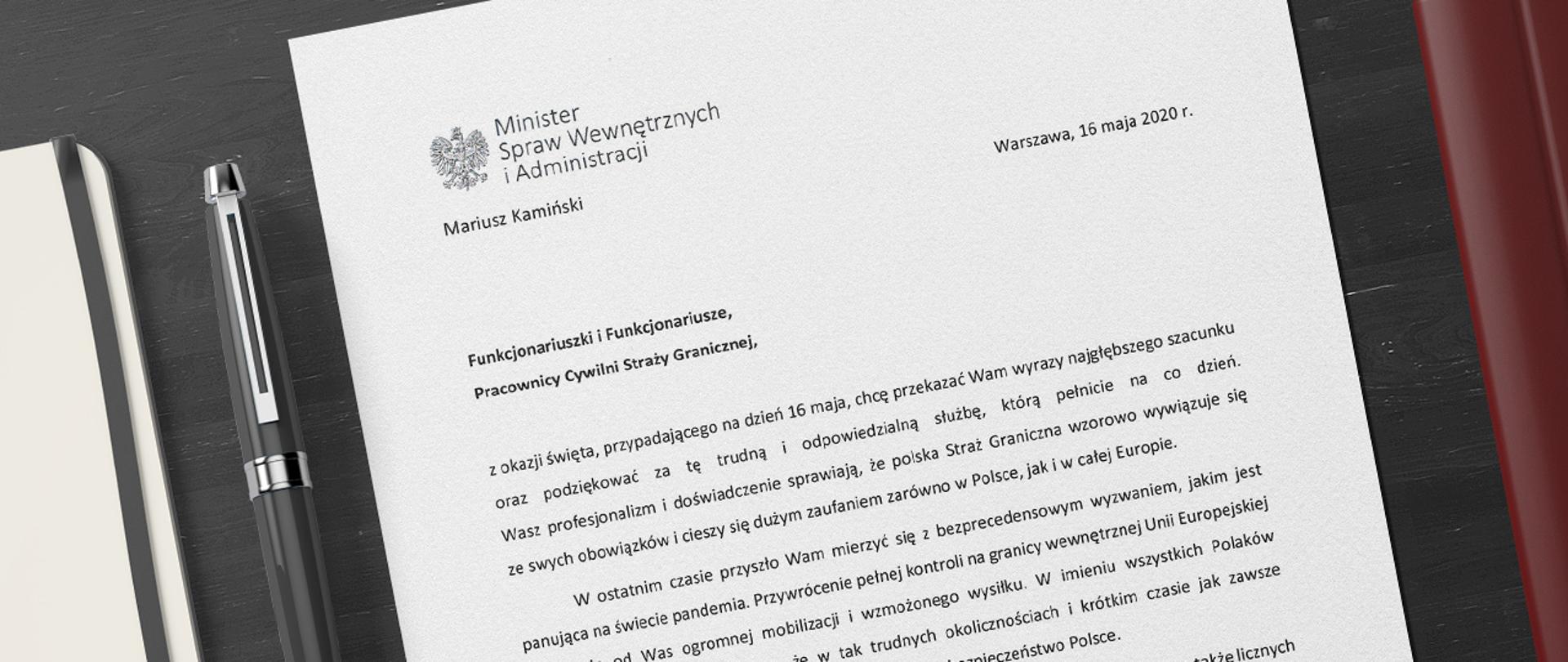 Grafika przedstawiająca początkowy fragment listu. Pełna treść listu w artykule. 