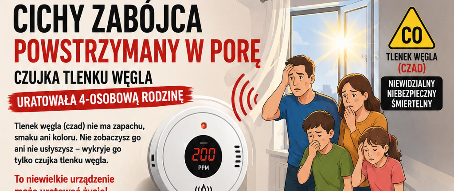 Cichy zabójca - czujka tlenku węgla.