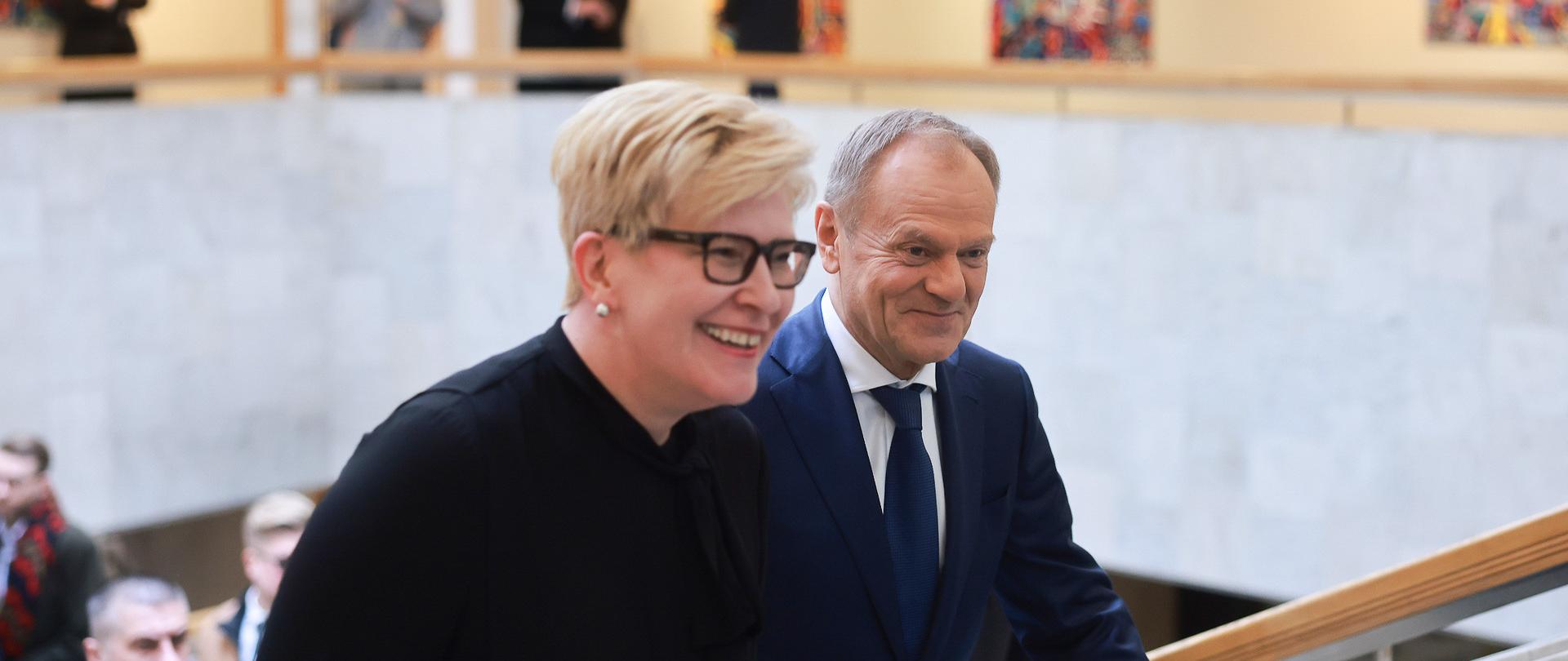 Premier Donald Tusk z Premier Litwy Ingridą Šimonytė