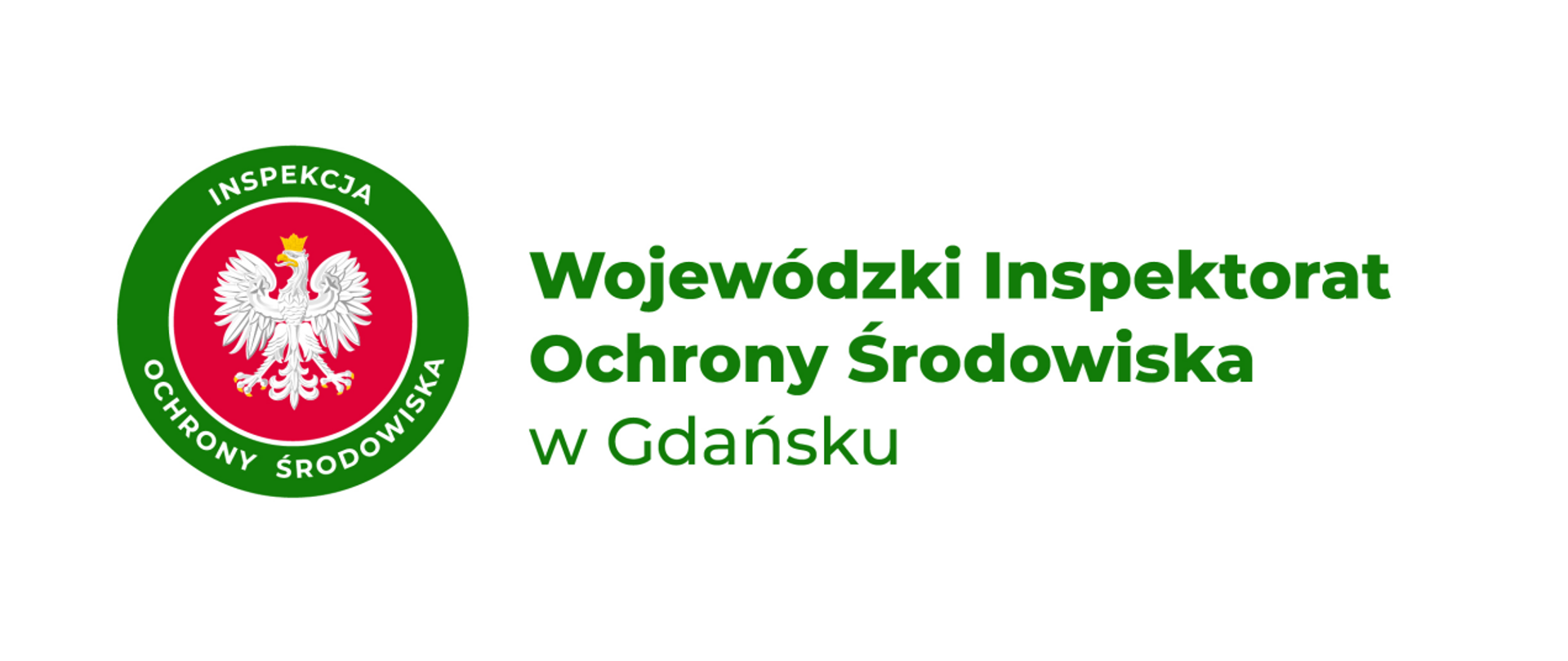 Logo Inspekcji Ochrony Środowiska z orłem w tle. Obok zielony napis Wojewódzki Inspektorat Ochrony Środowiska w Gdańsku.