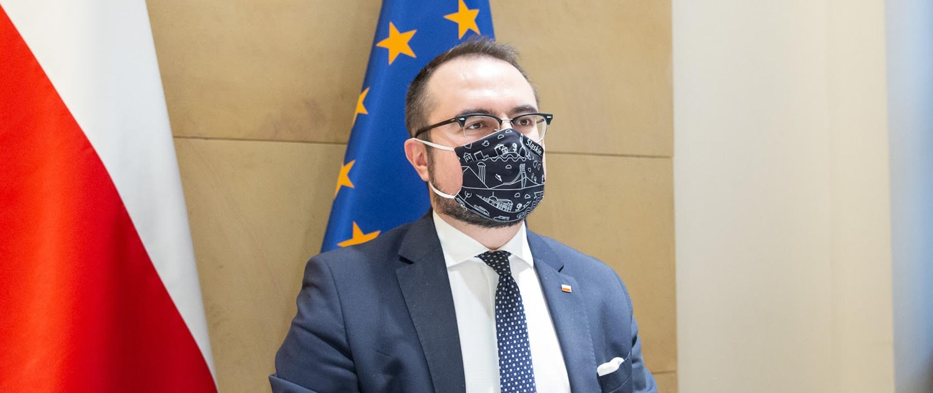 2020.12.03 Warszawa . Minister Pawel Jablonski . Wideokonferencja Palestyna .Fot. Lucja Sucharska / MSZ