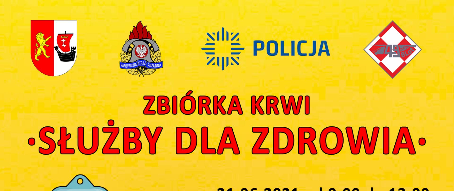 Plakat informujący o zbiórce krwi 