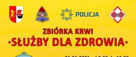 Plakat informujący o zbiórce krwi 
