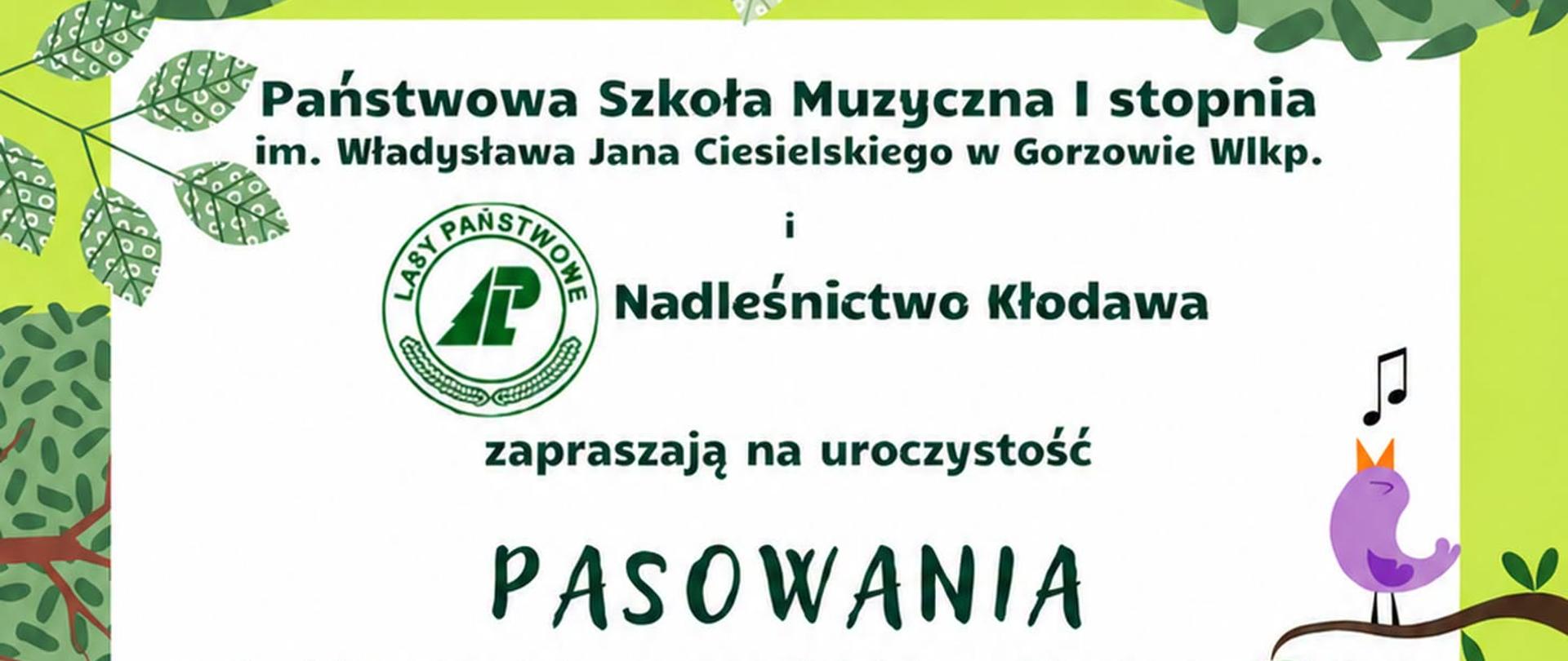 Zdjęcie przedstawia zaproszenie na uroczystość pasowania na ucznia