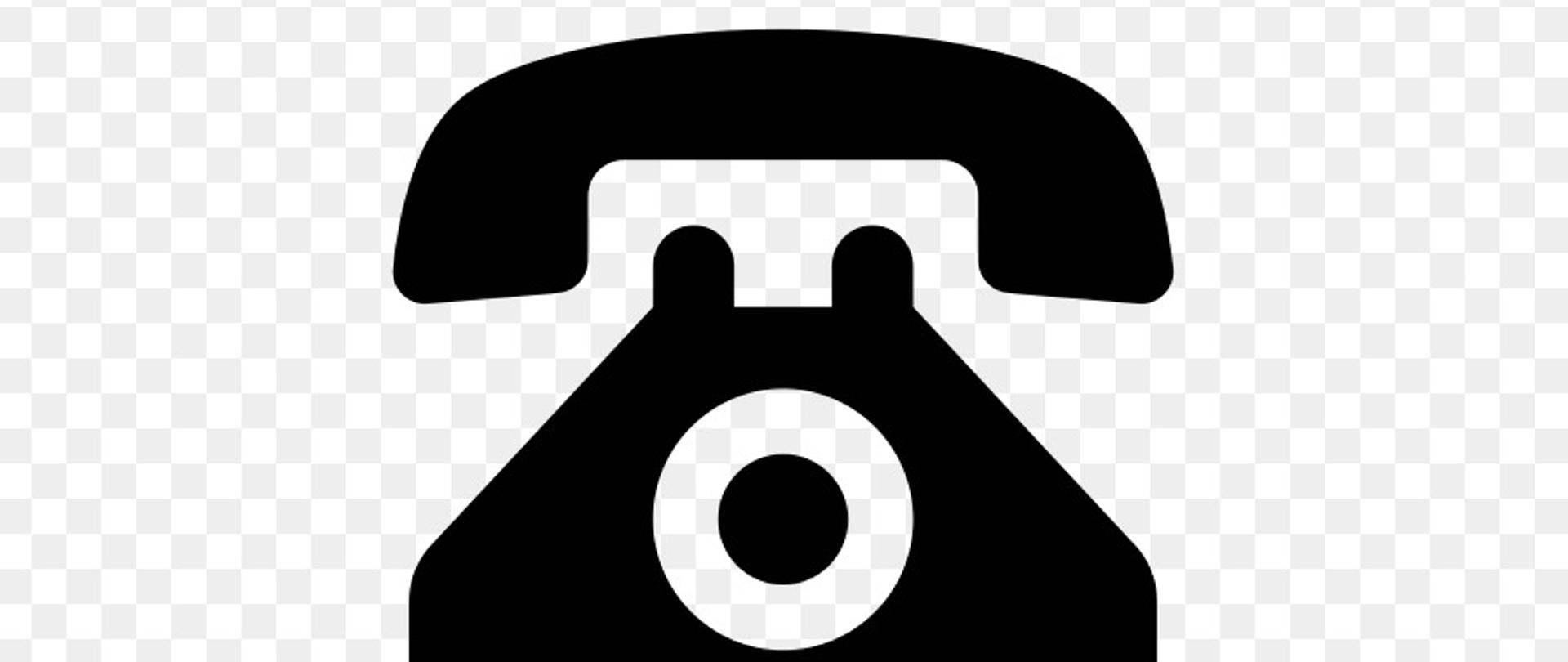 Na zdjęciu znajduje się piktogram telefonu w kolorze czarnym