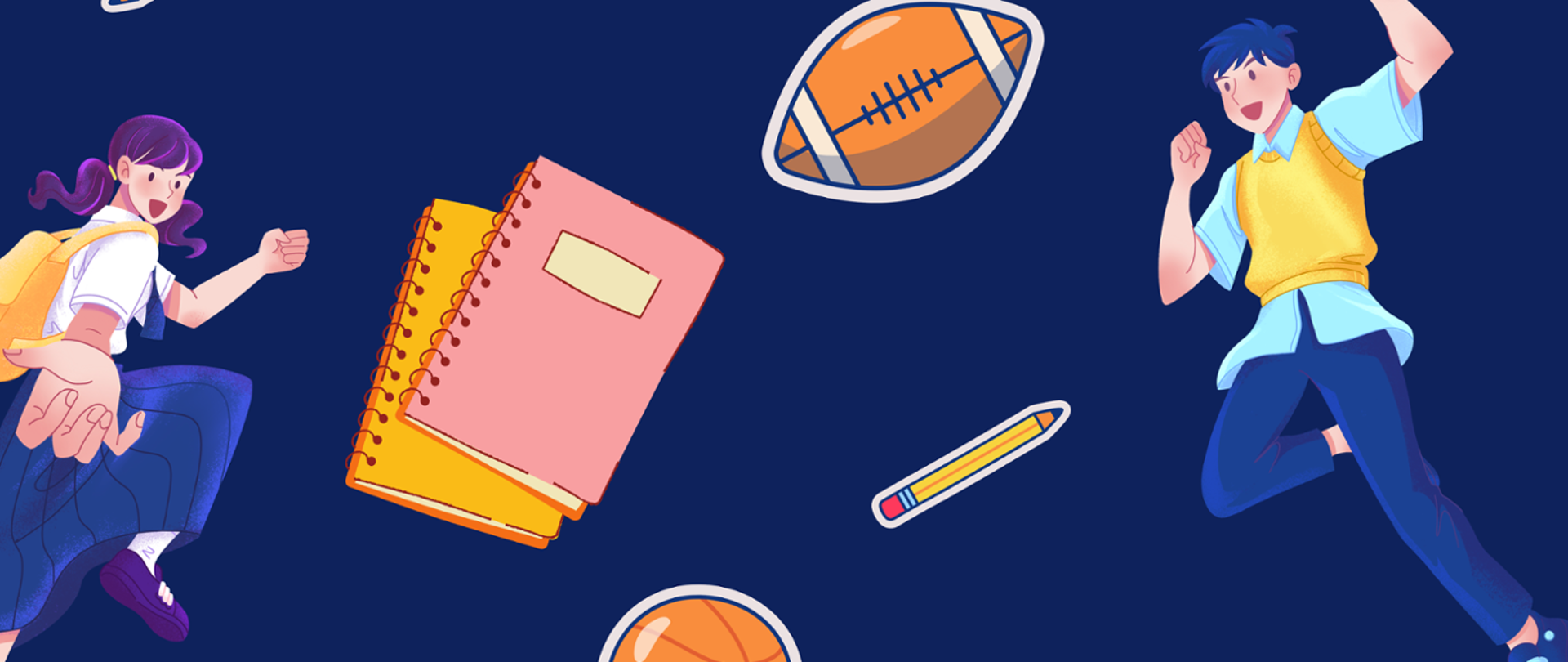 Zdjęcie przedstawia uczniów zadowolonych z powodu rozpoczynającego się roku szkolnego