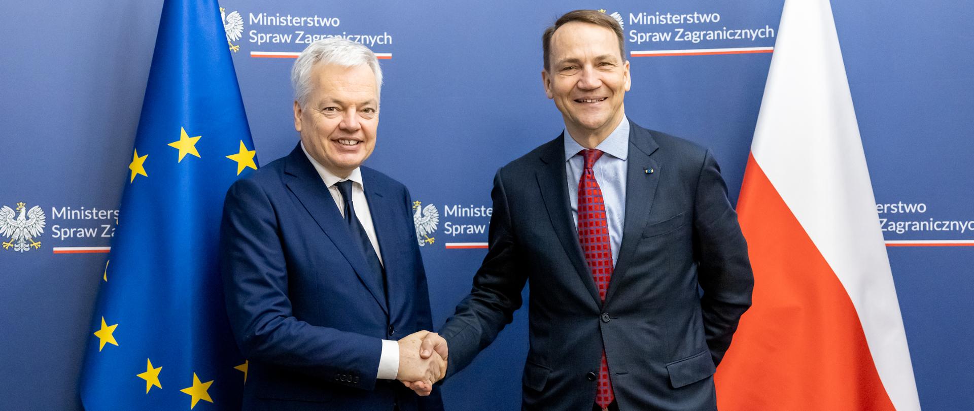 Minister Radosław Sikorski powitał w MSZ Komisarza ds. sprawiedliwości Didera Reyndera