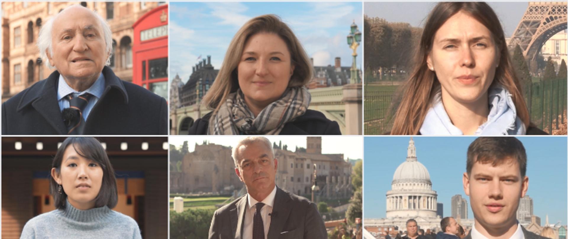 Movie clip of six people reading the first diplomatic cable of reborn Poland