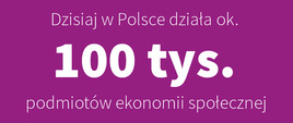 100 tysiecy podmiotow ekonomii spolecznej
