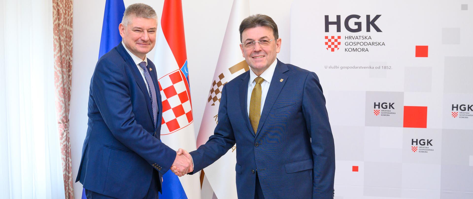 Ambasador Paweł Czerwiński oraz Prezes Chorwackiej Izby Handlowej p. Luka Burilović