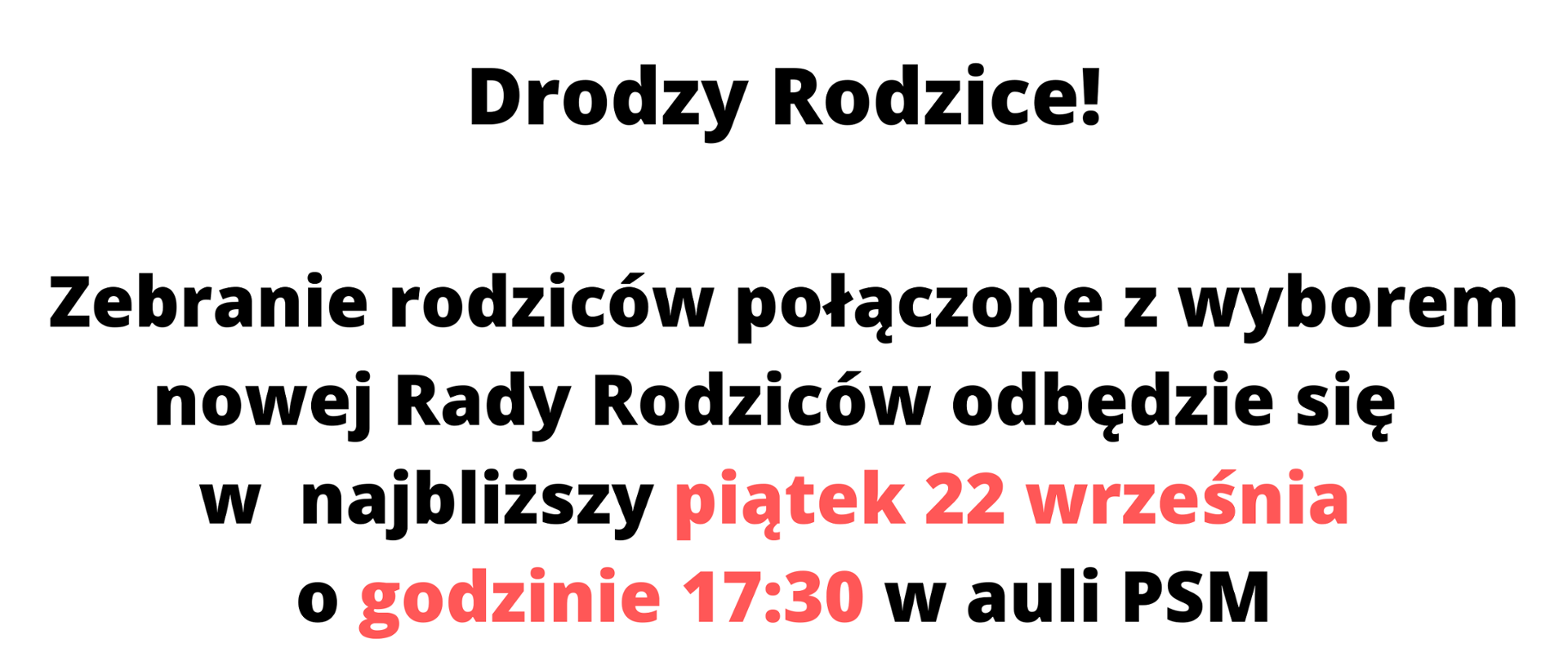 Informacja o terminie i miejscu zebrania