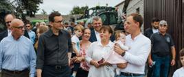 Premier Mateusz Morawiecki podczas spotkania z rolnikami w miejscowości Dęby.