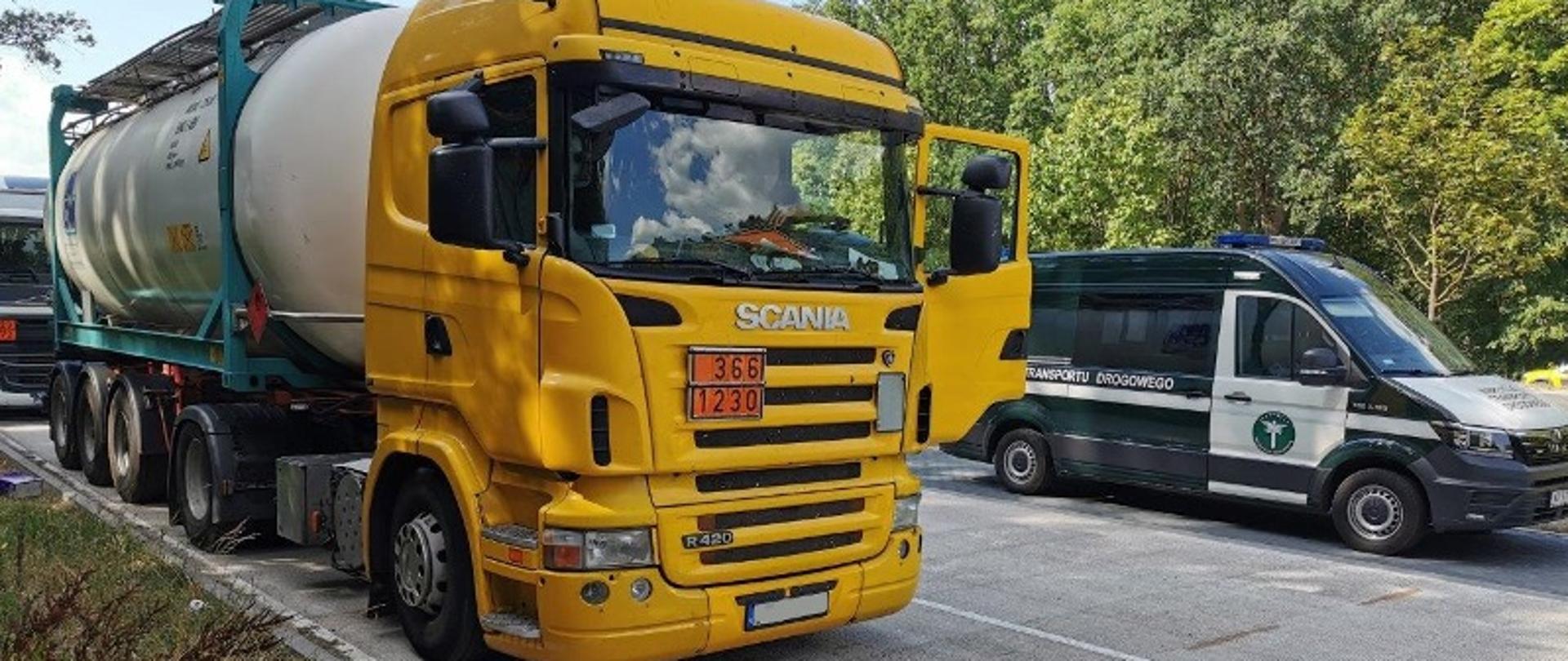 Zatrzymanie pojazdu przewożącego ładunek materiału niebezpiecznego