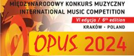 Na białym tle u góry nazwa konkursu, po lewej stronie na czerwonym tle złoty klucz wiolinowy na dole pieczęć i podpis dyrektora artystycznego Konkursu.