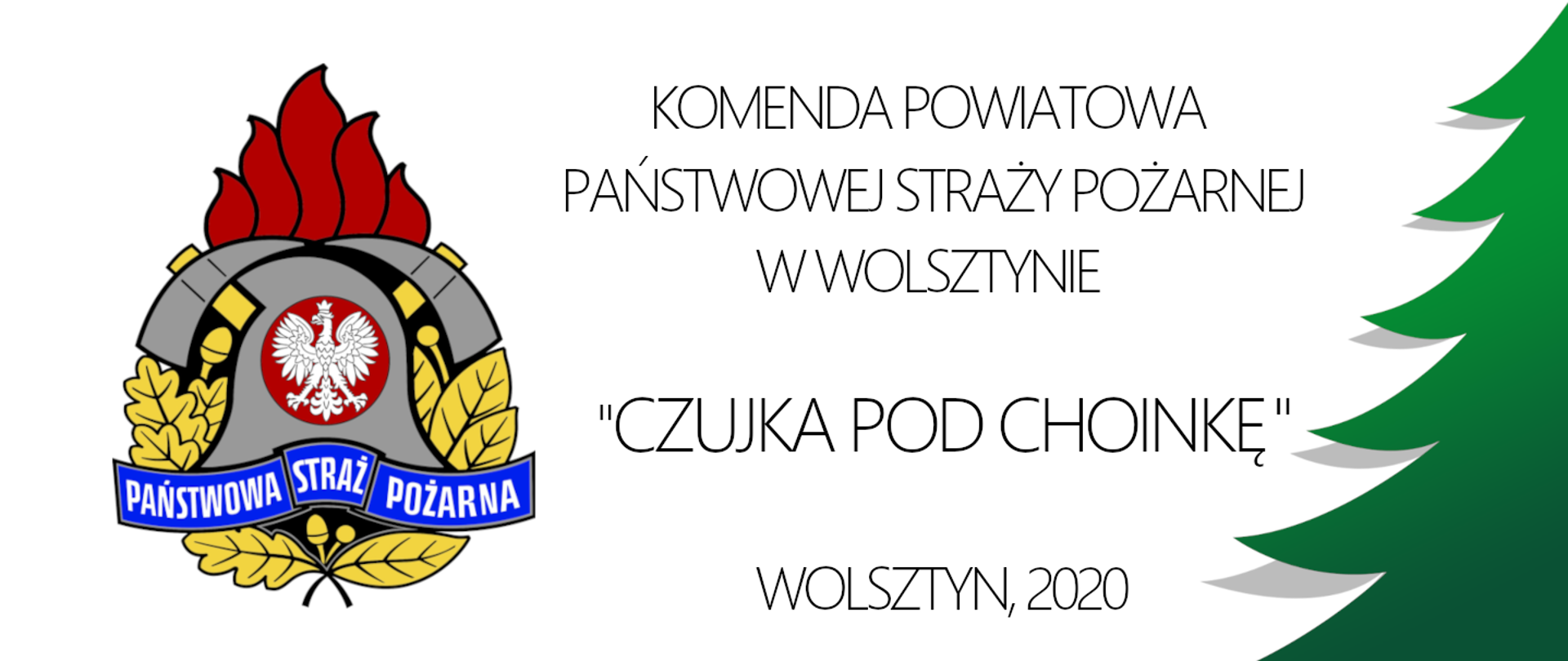 Logo PSP po lewej. Choinka po prawej. Na środku tytuł konkursu.