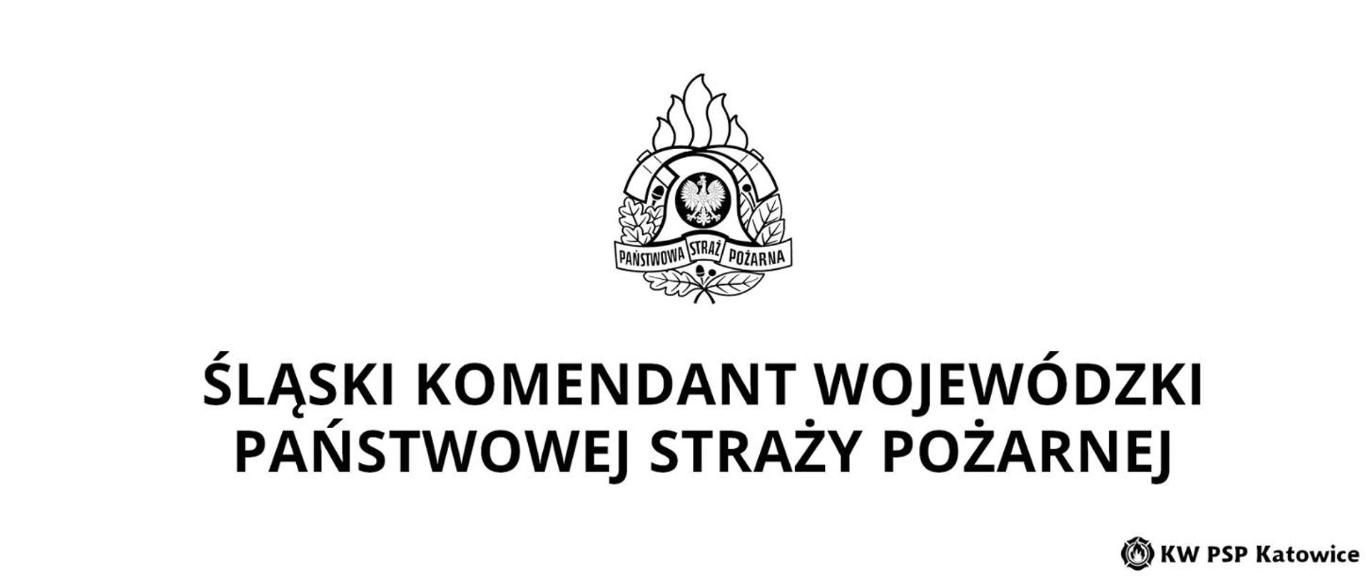 Napis Śląski Komendant Wojewódzki Państwowej Straży Pożarnej