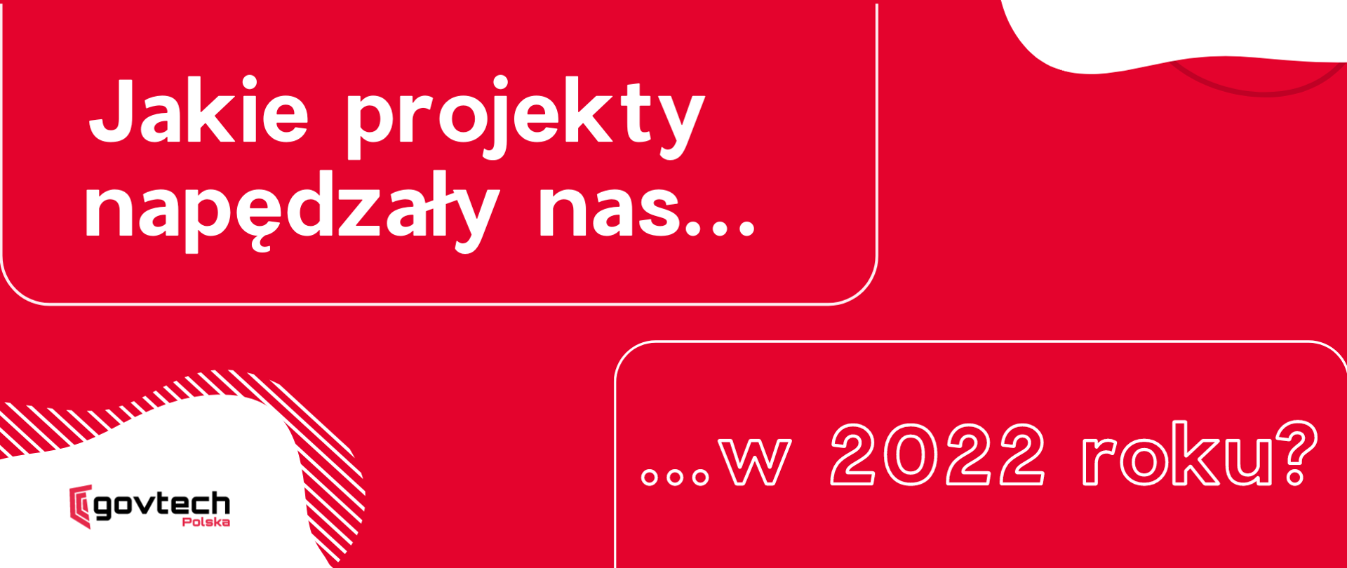 W lewym górnym rogu napis: Jakie projekty napędzały nas...
W prawym dolnym rogu napis: ... w 2022 roku?