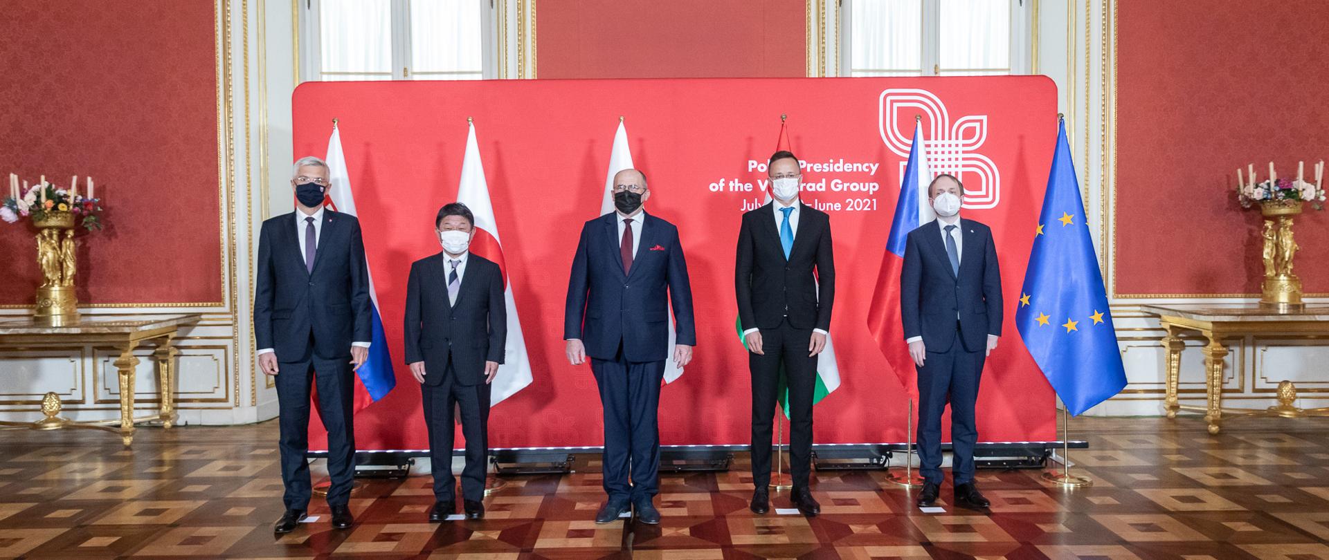 2021.05.07 Warszawa . Minister Zbigniew Rau . Szczyt V4 z udzialem Czechy , Slowacja , Wegry + Japonia .
Fot. Tymon Markowski / MSZ