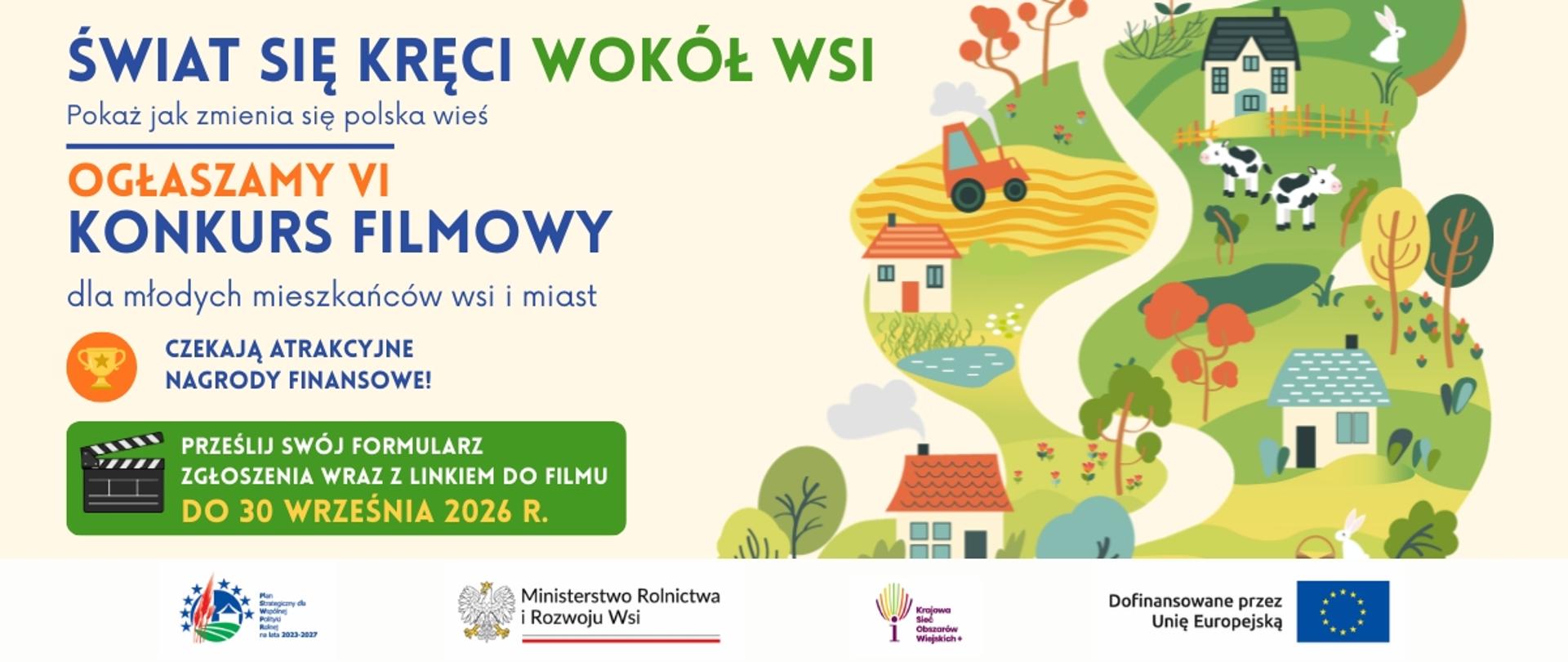 rysunek drogi przez wieś