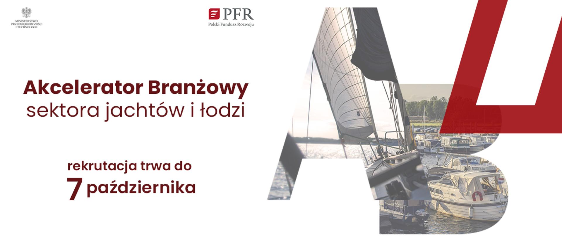 Infografika zawiera białe tło, loga MPiT i PRF oraz zdjęcia jachtów. 