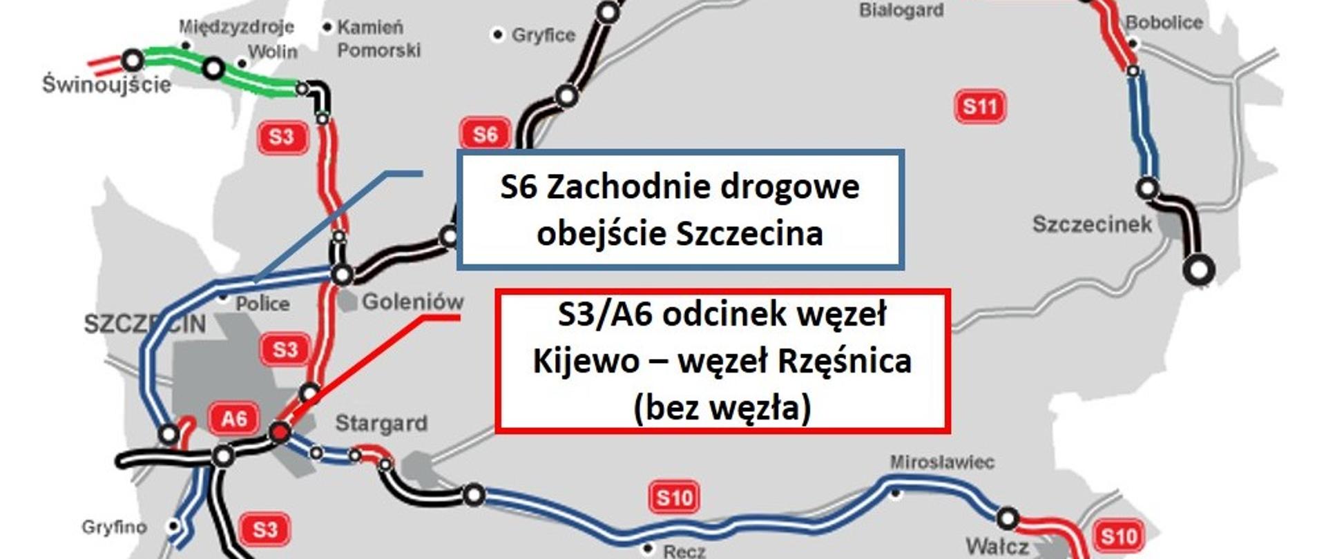 Bliżej budowy Zachodniej Obwodnicy Szczecina - mapa