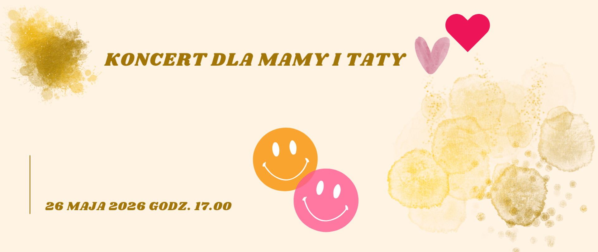 Plakat z napisem koncert dla mamy i taty, 26 maja 2026 godz. 17.00