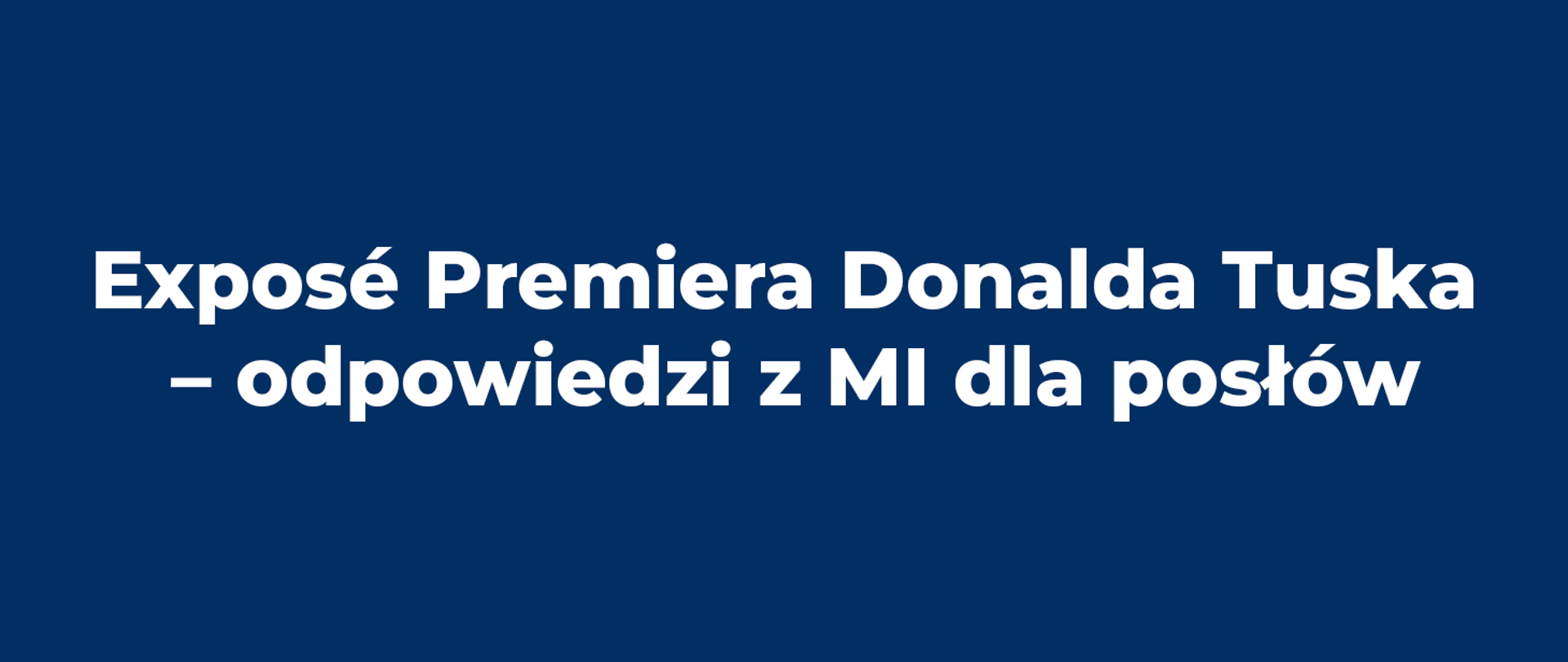 Exposé Premiera Donalda Tuska – odpowiedzi z Ministerstwa Infrastruktury dla posłów