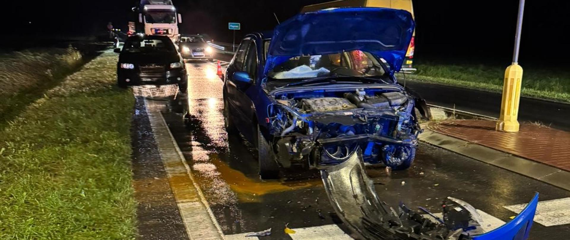 Samochód osobowy biorący udział w zdarzeniu