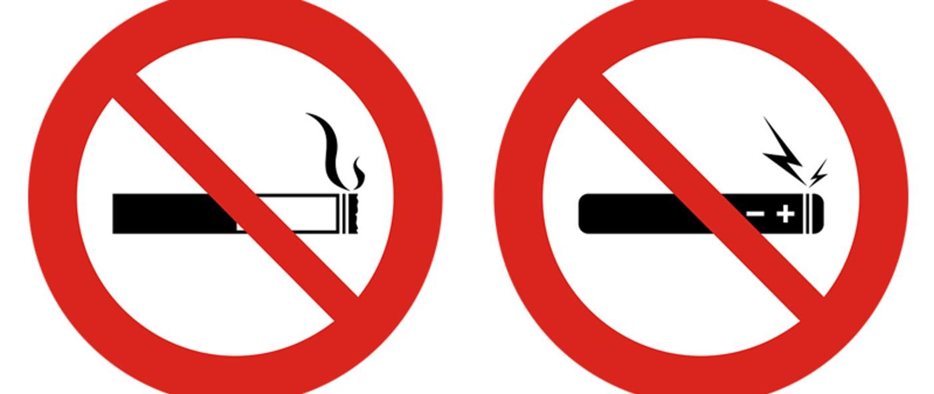 Światowy Dzień Rzucania Palenia grafika przedstawia przekreślonego papierosa tradycyjnego oraz elektronicznego
