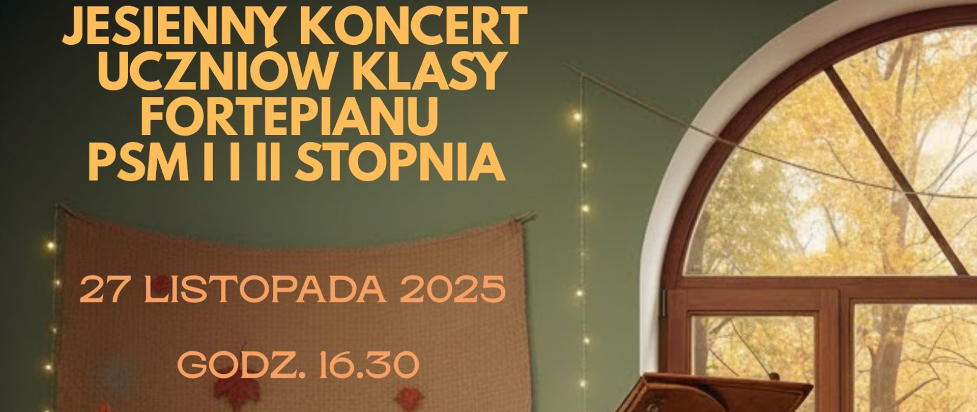 baner - na tle fortepianu informacja o koncercie