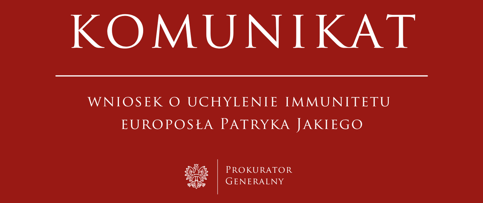 Wniosek o uchylenie immunitetu europosła Patryka Jakiego