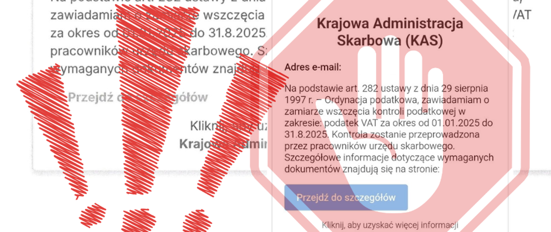 Ostrzeżenie przed fałszywymi mailami