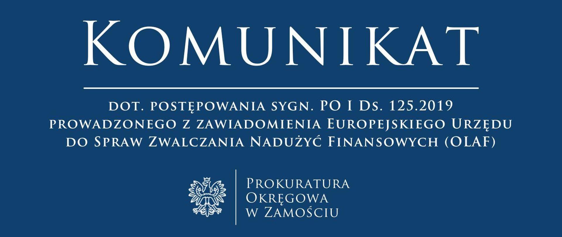 Komunikat dot. postępowania sygn. PO I Ds. 125.2019