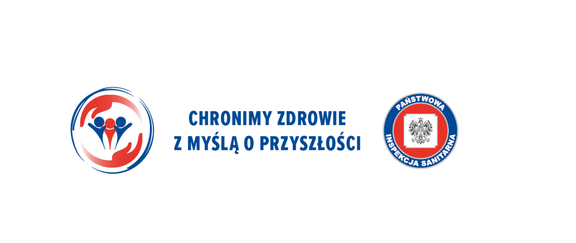 Logo Państwowej Inspekcji Sanitarnej oraz napis Chronimy zdowie z myślą o przyszłości
