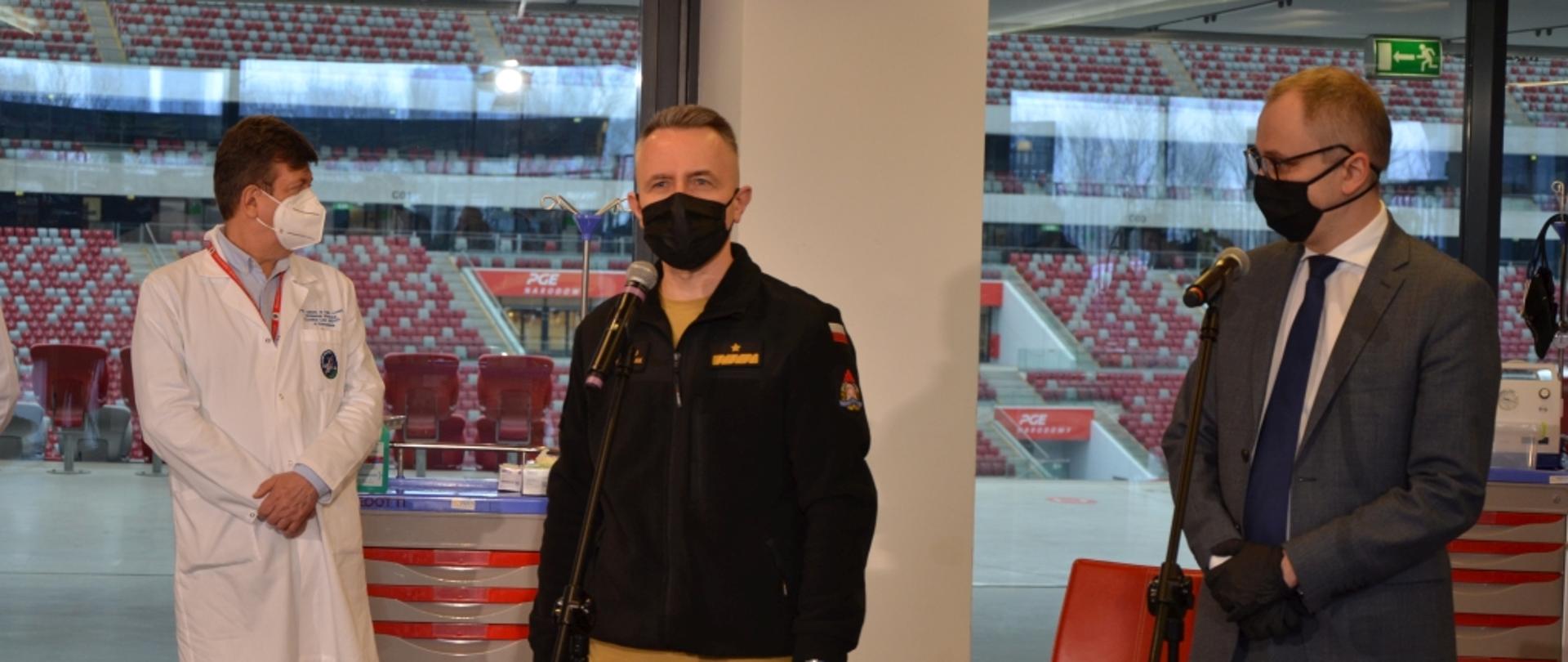 Inauguracja procesu szczepień służb mundurowych na PGE Narodowym