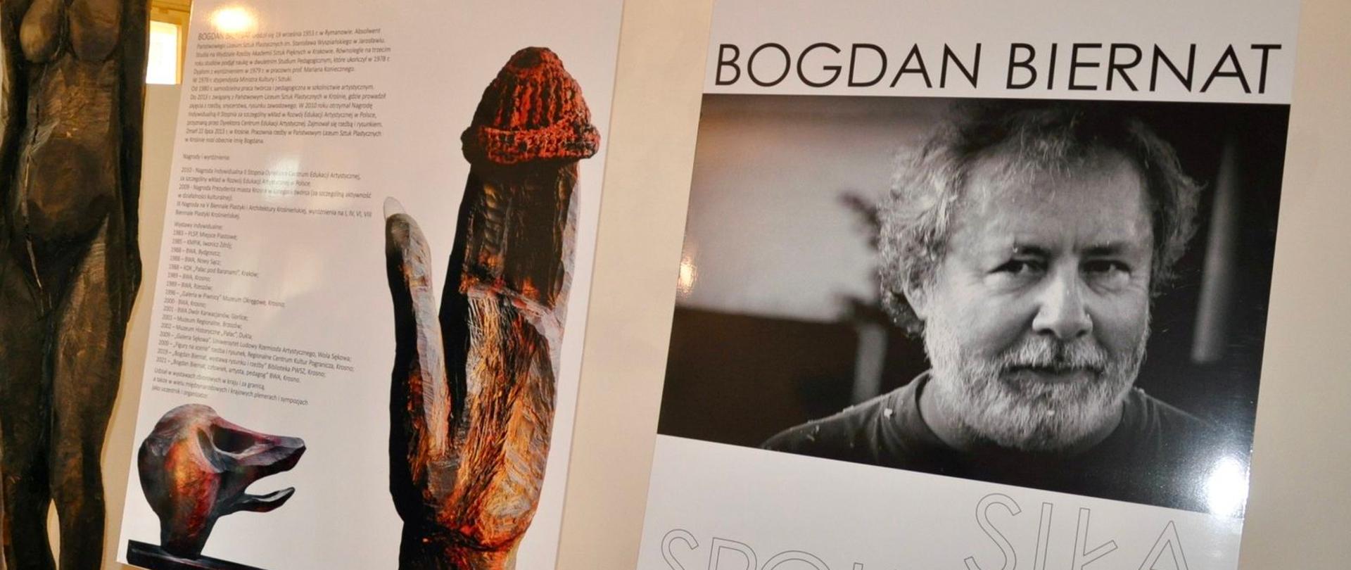 Plakaty promujące wystawę Bogdana Biernata