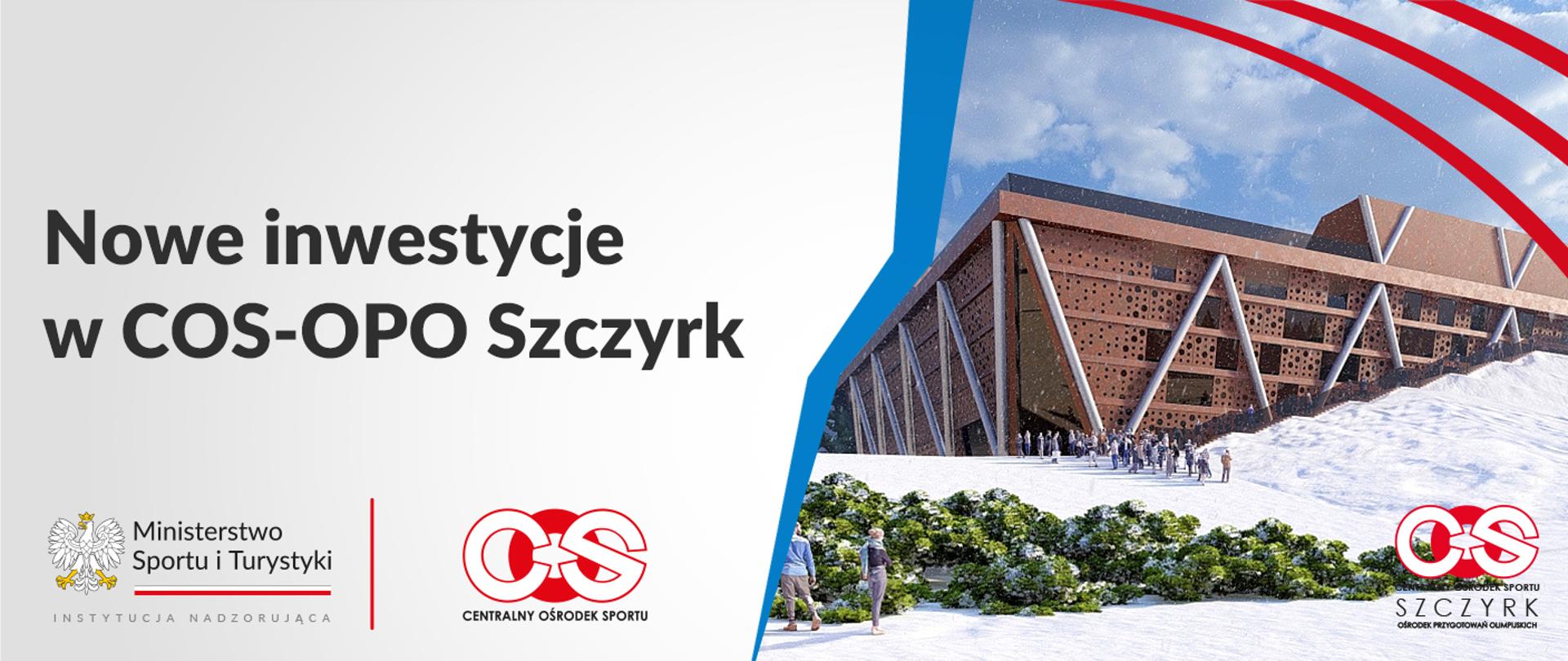 Nowe inwestycje w COS-OPO w Szczyrku; plansza z wizualizacją planowanej inwestycji w Sczyrku na Kubalonce