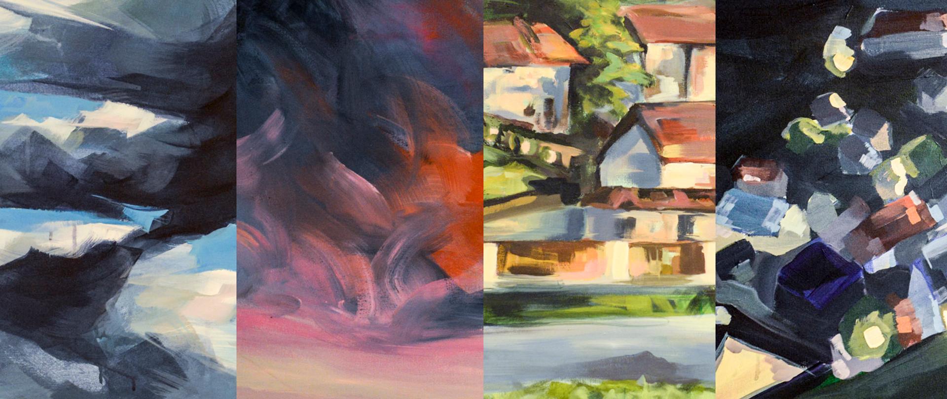 Grafika przedstawiająca prace plenerowe uczniów.