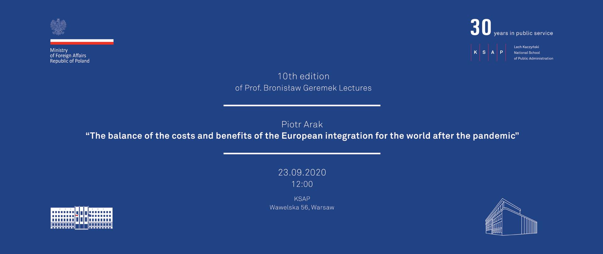 10th edition of Prof. Bronisław Geremek Lectures