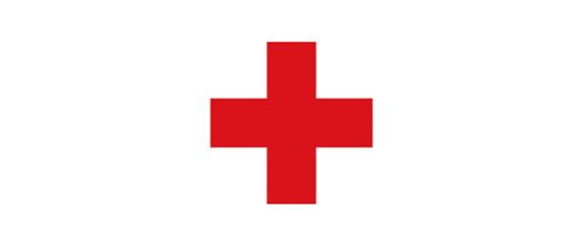 Czerwony Krzyż na białym tle