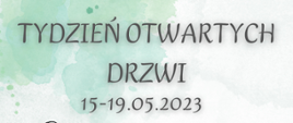 Plakat "Tydzień otwartych drzwi"
